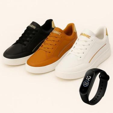 Imagem de Kit 3 Tênis Feminino Casual Moderno Leve e Confortável Estilo no Dia a