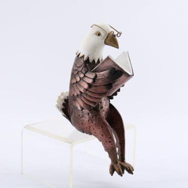 Imagem de SXSZZXL Estátua de leitura de águia imita estatueta de resina de águia bronze antigo decorações internas para casa
