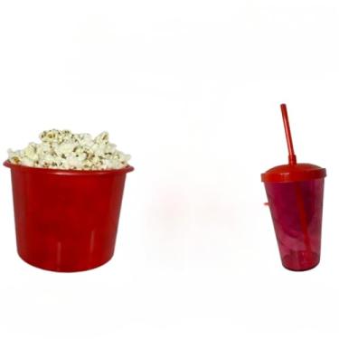 Imagem de Kit Cinema 25 Balde 1,5l Pipoca + 25 Twister Colorido 400ml (VERMELHO)