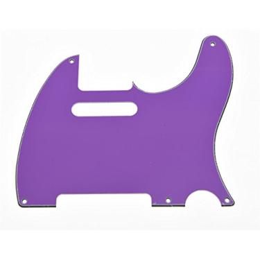 Imagem de KAISH American Vintage 5 Hole Tele Style Pickguard Guitar Pick Guard Placa de raspar para Telecaster/Tele Roxo 3 Camadas