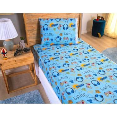 Imagem de Kit Jogo De Lençol Solteiro Com Elástico 2 Peças(Game Play)
