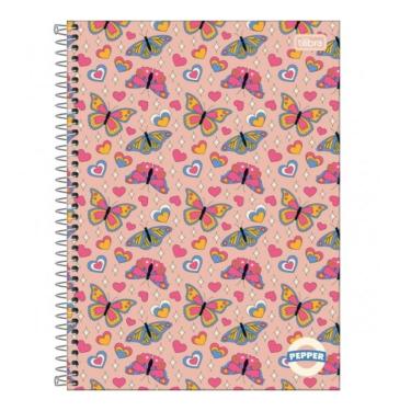 Imagem de Caderno Espiral Capa Dura Universitário 16 Matérias Pepper 256 Folhas Estampa 16