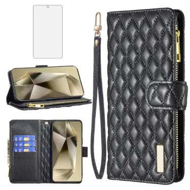 Imagem de Asuwish Capa de telefone para Samsung Galaxy S24 Ultra 5G Capa carteira com protetor de tela de vidro temperado e suporte de cartão de crédito flip de couro acessórios para celular S24Ultra 24S S 24