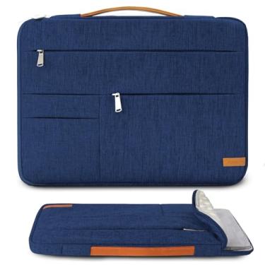 Imagem de KINGSLONG Bolsa para laptop de 13,3 polegadas, bolsa fina à prova de choque, capa para transporte de computador compatível com MacBook Air/Pro, Acer Asus Dell HP azul