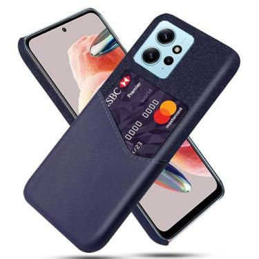 Imagem de Capa para Xiaomi Redmi Note 12 4G,Tela e tampa de couro PU,Antideslizante,360°cobertura completa à prova de choque com 1 slot de cartão atrás,Prevenção de queda-Blue