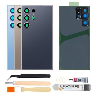Imagem de Vidro traseiro para Samsung Galaxy S24 Ultra com kit de ferramentas de reparo (titânio preto)