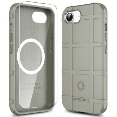 Imagem de LABILUS Rugged Shield Capa protetora tática magnética à prova de quedas de 2,4 m TPU grossa para MagSafe compatível com iPhone 16e (6,1 polegadas) - argila clara