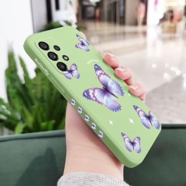 Imagem de Capa borboleta para Samsung A54 A34 A24 A16 A14 A73 A53 A33 A23 A13 A72 A52 A52S A32 A15 A25 A35 A55 A22 A06 A04 4G 5G, verde claro, para A34 5G