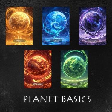 Imagem de Proxy Cards for Magic The Gathering, Alternative Custom Art DIY Cards, Planet Basics, Normal