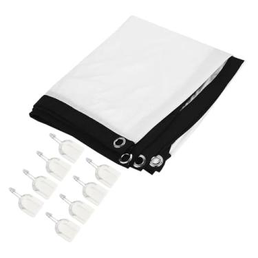 Imagem de MotiveTech Cortina de Projeção de Tela de Projetor 16:9, Filme 3D Branco, Cortina de Tela de Projetor Portátil para Conferências, Filmes E Festas, 100 polegadas com 8 ganchos, Tamanho real