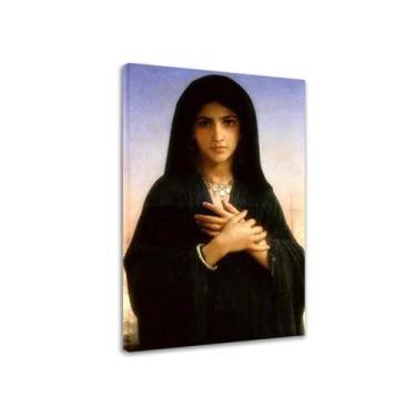 Imagem de LXURY Bouguereau. O penitente. Reprodução de pinturas famosas. Arte de parede em tela. Pôsteres e impressões. Imagem para decoração de casa 50 x 80 cm Moldura interna