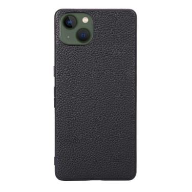 Imagem de Capas Compatível com VIVO iQOO Z1（(5G),Design de grão levantado de superfície,Proteção contra queda,Anti impressão digital,Anti arranhões,Aparência de couro de imitação de plástico macio-Black