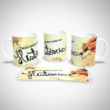 Imagem de Caneca de Porcelana Decorada 325ml Frases Religiosas - Generic