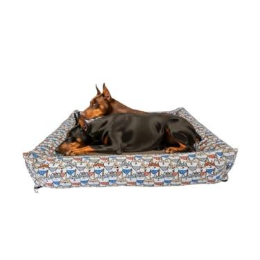 Imagem de Cama Para Cachorro Grande 100x87 Cm IMPERMEÁVEL ACQUABLOCK Resistente - Pet Querido (DOGS + BEGE)