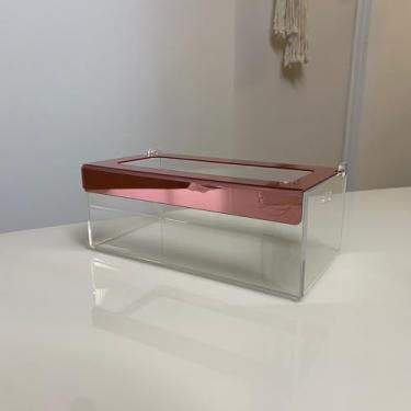 Imagem de Porta Máscaras Descartável em Acrílico com Tampa Interna (Rose Gold)