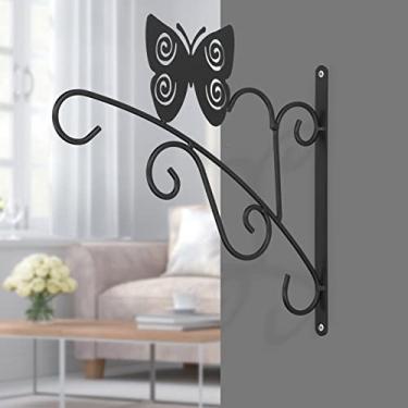 Imagem de Suporte de plantas suspenso para cabides de plantas para montagem em parede ao ar livre gancho de plantas suspenso, cabide de plantas de metal para lanternas de alimentador de pássaros de flores(01)