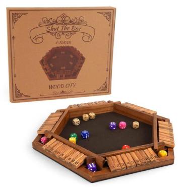 Imagem de Jogo Shut The Box WOOD CITY Wooden para 6 jogadores +3 anos