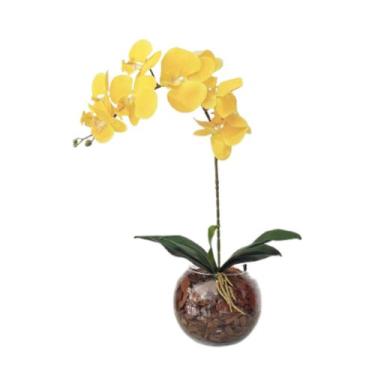 Imagem de Arranjo de flores Orquídea Artificial vaso terrário Zéu - La Caza Stor
