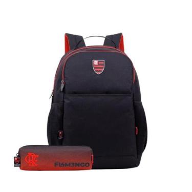 Imagem de Mochila Costas Flamengo Oficial Esportiva Com Estojo Escolar - Xeryus