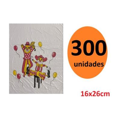 Imagem de Kit 300 Sacos de Plástico p/ Palhaços Dia das Crianças 16x26 - Lynx pr