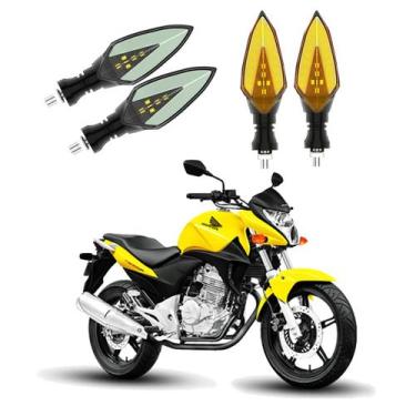 Imagem de KIT 4 Setas Sequenciais Pisca de Led Modelo P35 Para Moto Honda CB 300