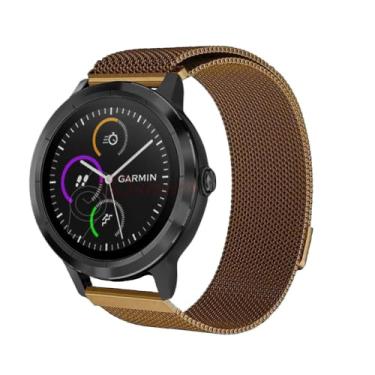 Imagem de Pulseira de Aço Milanese loop Marca 123Smart Compativel com GT2 46mm GT3 46mm GT4 46mm GT Runner 46mm Venu 2 45mm Venu 3 45mm Vivoactive4 45mm Vivoacitive5 45mm Forenrunner 255 46mm Forenrunner 255 Music 46mm Forerunner 745 Forerunner 945 (22mm, Cobre)