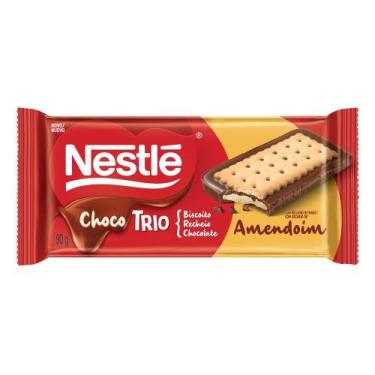 Imagem de Chocotrio Nestlé Amendoim 90g, 90g, 1, Chocolate ao Leite Recheio Amen