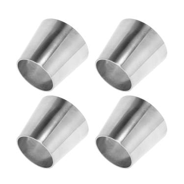 Imagem de Motoforti Mandril Cotovelo Curva de Escapamento Redutor Concêntrico Tubo de Escapamento Adaptador de Tubulação 3.8 cm OD para 5.1 cm OD 201 Aço Inoxidável Tom Prateado 4 Peças