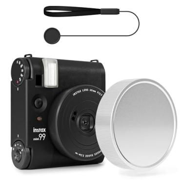 Imagem de Rieibi Tampa de lente para Fujifilm Instax Mini99, acessórios Fuji Mini para Fuji Instax Mini99 capa de lente com corda antiperda, tampa de lente Mini99 de alumínio antiarranhões com flocagem interna