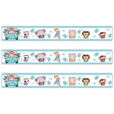 Imagem de Faixa Decorativa Papel Parede Infantil Animais Carro - SHD  Soleil Hom