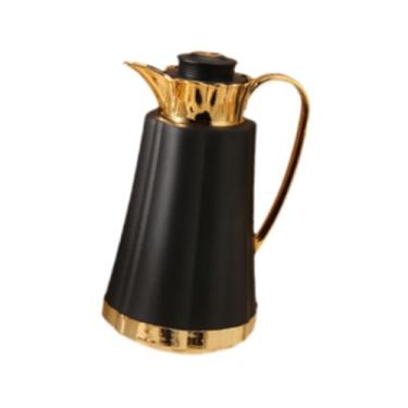 Imagem de IEUDNS Jarra térmica de café árabe com isolamento térmico, bule de café, forro de vidro, ornamento, urna térmica, pote a vácuo para em casa, Ouro Preto