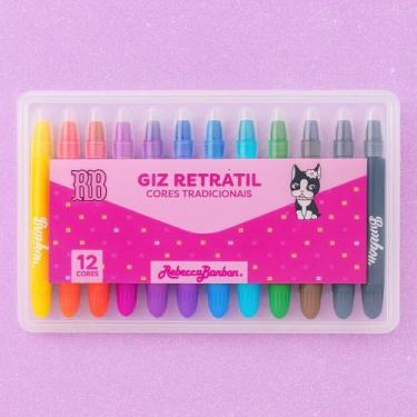 Imagem de Giz De Cera Retrátil Rebecca Bonbon Com 12 Cores SkyPaper