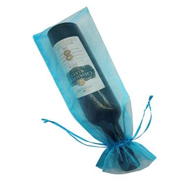 Imagem de Ankirol 20 peças de sacos de vinho de organza transparente, 14 x 36,8 cm, reutilizáveis, simples, embrulhos de garrafa, embalagem festiva, chá de bebê, lembrancinhas de casamento, amostras, bolsas com