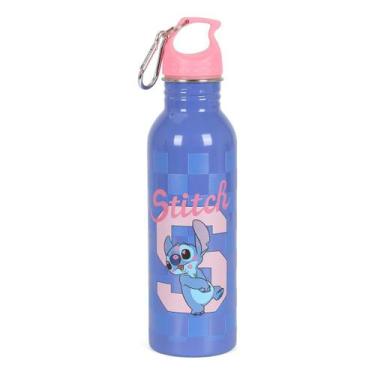 Imagem de Squeeze Escolar Stitch 750ml Alumínio Azul Luxcel Resistente