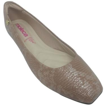 Imagem de Sapatilha Moleca Feminino Estampa de Cobra, Nude, Prata, 36