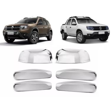Imagem de Kit Aplique Capa Cromada Retrovisor Maçanetas Duster 2018