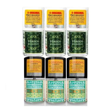 Imagem de 6 Bases Unhas Concreto Endurecedor + Base Tônico Milagroso