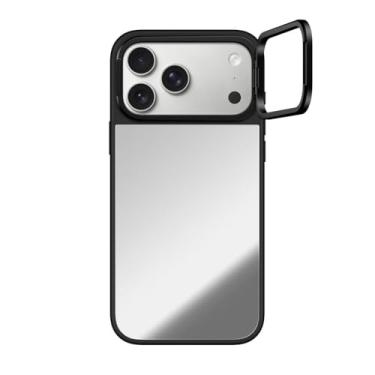 Imagem de CASETiFY Capa com suporte de anel espelhado para iPhone 17 Pro Max [Suporte/compatível com Magsafe/1,5 m. 1X proteção contra quedas de grau militar] - Prata em preto