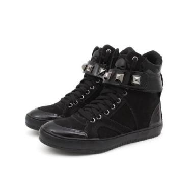 Imagem de Tenis Sneaker Fitness Feminino Botinha Academia Couro - Bawmi, Preto, 