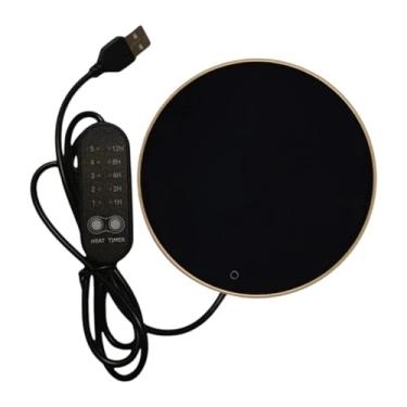 Imagem de SiaBiced Aquecedor de canecas de café, vela, presentes inteligentes, portátil, escritório em casa, mesa de viagem elétrica, Ouro