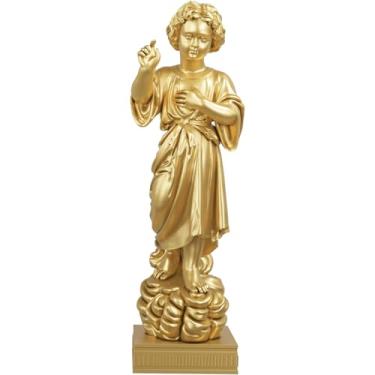 Imagem de Estátua Jesus Cristo Menino - Imagem Religiosa (Cor Ouro Padrão)