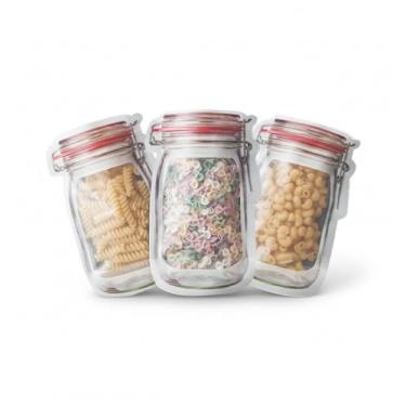 Imagem de KIT 10 SACO ZIPLOCK REUTILIZÁVEL HERMÉTICO CONSERVADOR DE ALIMENTOS