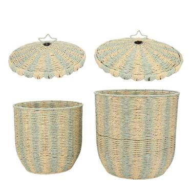 Imagem de TOPINCN Cesto de Roupa Suja Com Tampa, Cesto de Roupa Suja de Vime, Cesto de Armazenamento Tecido para Brinquedos, Travesseiros, Cobertores, Organização de Roupas, Cesto Decorativo de