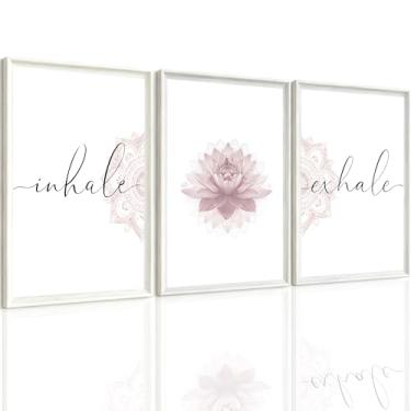 Imagem de Deveosa Arte em tela zen de lótus com inspiração rosa para decoração de quarto e meditação