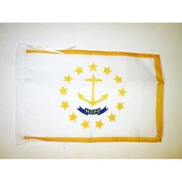Imagem de Cabos da bandeira de Rhode Island 45.7 cm x 12'' - Estado americano de Rhode Island bandeiras PEQUENAS 30 x 45 cm - Banner 45.7x30.5 cm - AZ FLAG