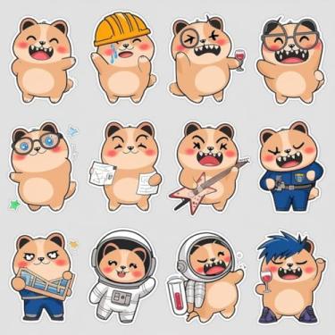 Imagem de Adesivo Decorativo Infantil Kawai com Personagens Fofos para Quarto, Caderno e Parede 30x30cm