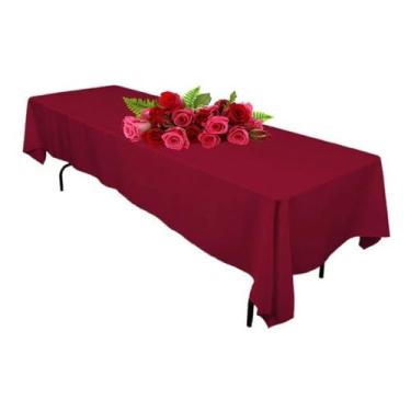 Imagem de Toalha de Mesa Oxford Grossa Retangular Decorativa para Sala de Jantar – Diversas Cores (Vermelho Marsala,Liso)
