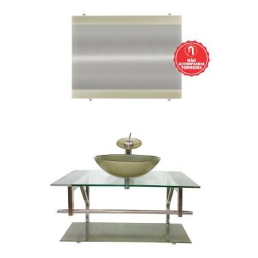 Imagem de Gabinete de Vidro 80cm para Banheiro Noruega - EKASA, Champanhe