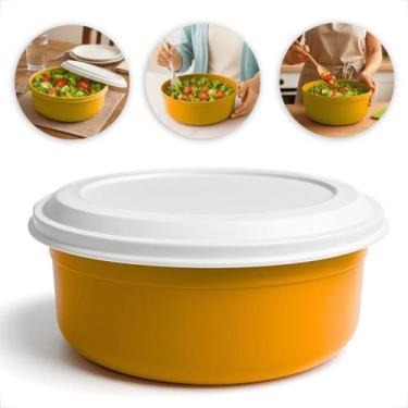 Imagem de Kit 3 Potes Saladeira Redonda 28x10cm Geladeira Organizador Alimentos 