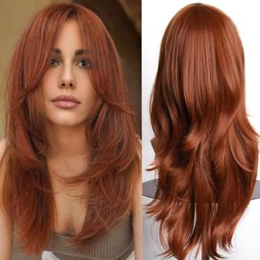 Imagem de PORSMEER Peruca Chuuya de 70 cm/28 polegadas Charmosa Longa Ondulada Cabelo Completo Anime Cosplay Fantasia de Halloween Festa Perucas Sintéticas Resistente ao Calor para Mulheres Meninas (Marrom)